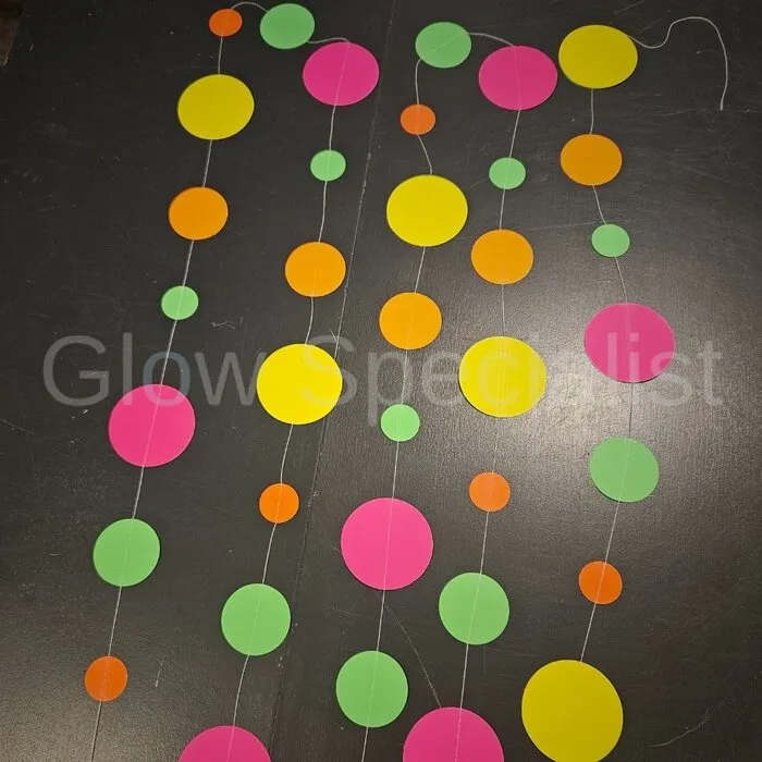 NEON GARLAND - ROUNDS - UV / BLACKLIGHT - MULTICOLOR