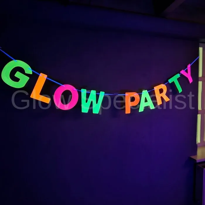 NEON  TEKST SLINGER - GLOW PARTY - UV / BLACKLIGHT - MULTICOLOR