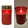 LED GRAVE CANDLE - RED - WITH FLASHING FLAME