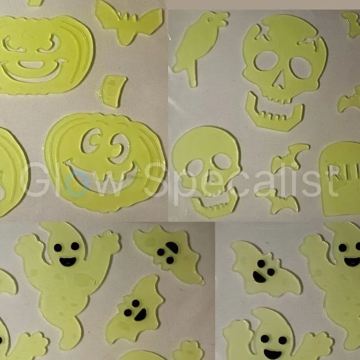 WINDOW STICKERS - HALLOWEEN - GLOW IN THE DARK - 3 SETS