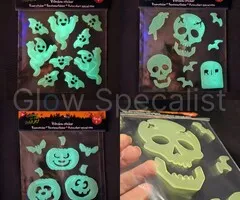 RAAMSTICKERS - HALLOWEEN - GLOW IN THE DARK - 3 SETS