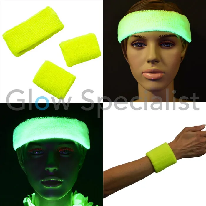 Glow Specialist UV NEON HEADBAND + 2 WRIST BANDS - SET OF 3 PCS