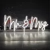 LED NEON SIGN - MR & MRS - WIT