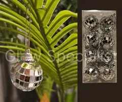 MINI MIRROR BALL - SILVER - 3 CM - SET OF 8 PIECES