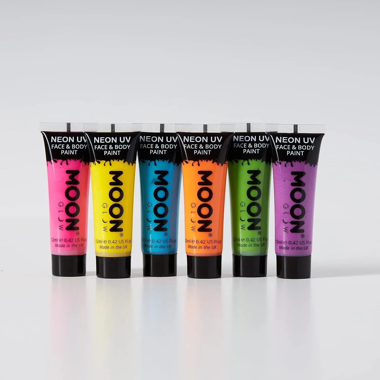 FACE & BODY PAINT - UV / BLACKLIGHT - SET OF 6 PIECES