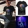 MELTING SKULL - BLACKLIGHT T-SHIRT - BLACK WITH NEON PRINT