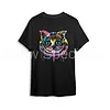 SMILING CAT - BLACKLIGHT T-SHIRT - ZWART MET NEON PRINT