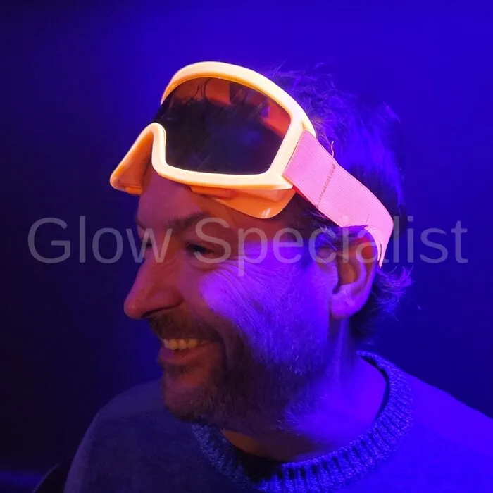SKI GOGGLES - PARTY - UV / BLACKLIGHT - NEON ORANGE