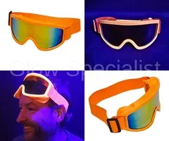 SKI GOGGLES - PARTY - UV / BLACKLIGHT - NEON ORANGE