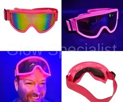 SKI GOGGLES - PARTY - UV / BLACKLIGHT - NEON PINK