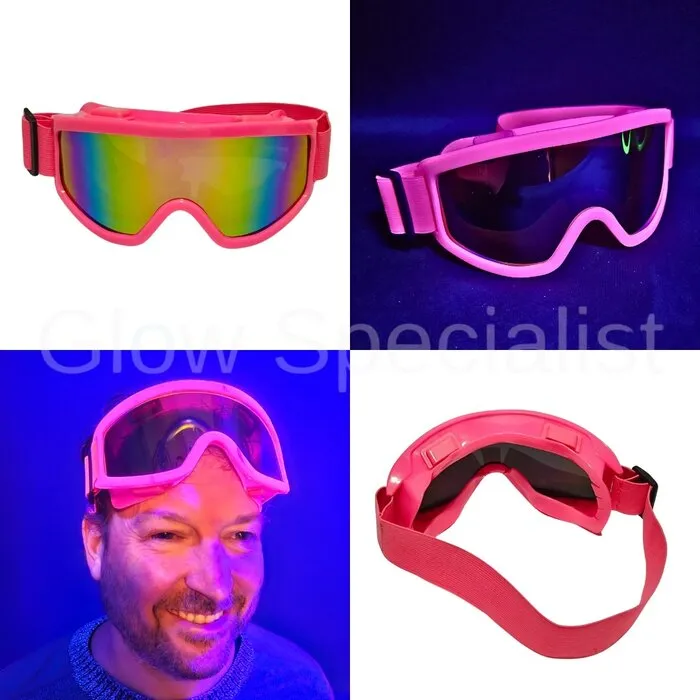SKI GOGGLES - PARTY - UV / BLACKLIGHT - NEON PINK