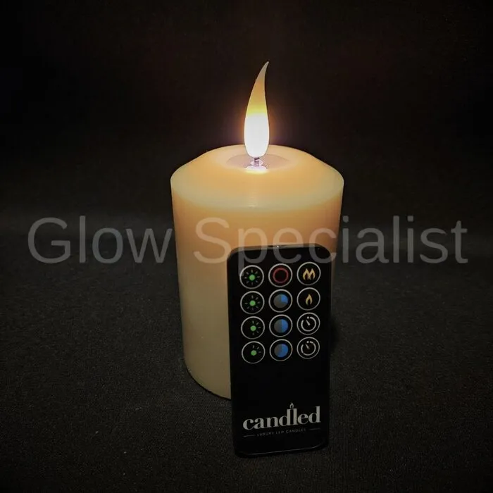 Candled, Luxury Led Candles LUXE LED KAARS - HANDGEMAAKT - MET AFSTANDSBEDIENING - SMALL - 10  CM