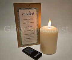 Candled, Luxury Led Candles LUXE LED KAARS - HANDGEMAAKT - MET AFSTANDSBEDIENING - SMALL - 10  CM