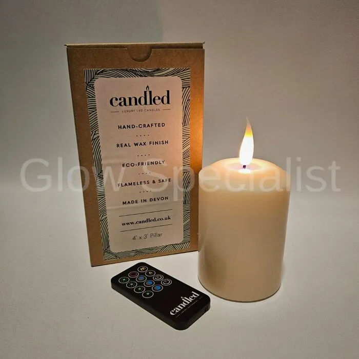 Candled, Luxury Led Candles LUXE LED KAARS - HANDGEMAAKT - MET AFSTANDSBEDIENING - SMALL - 10  CM