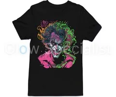 WHY SO SERIOUS? - BLACKLIGHT T-SHIRT - BLACK WITH NEON PRINT