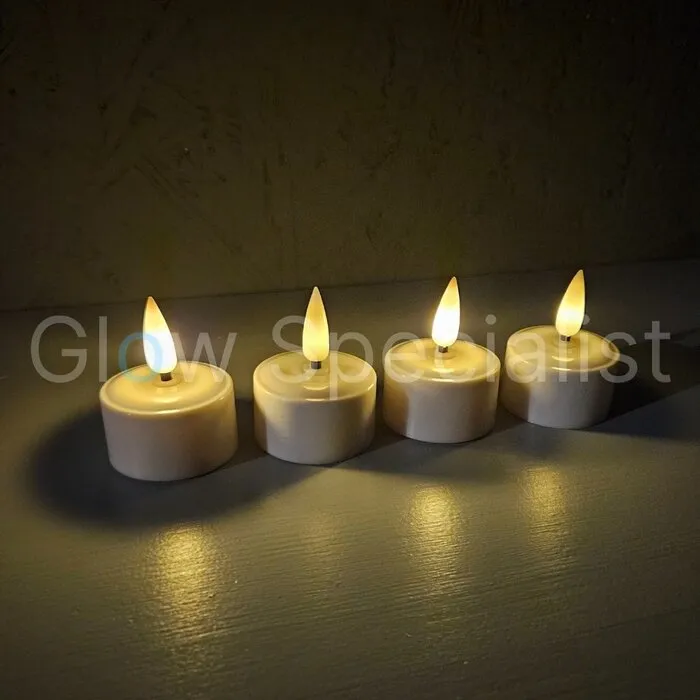 Glow Specialist 4 OPLAADBARE LED THEELICHTEN - INCL. OPLADER + UITBREIDINGSSET - WIT