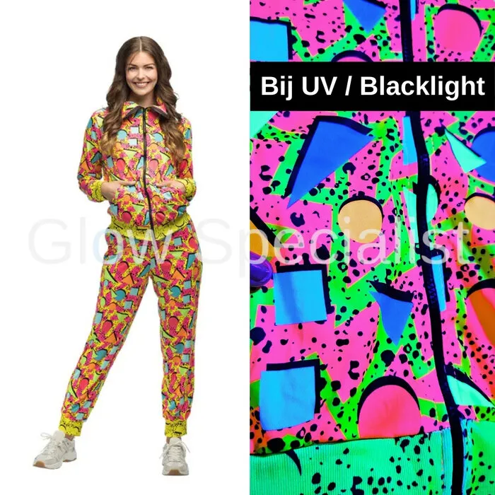 NEON TRACK SUIT POP ART - UV / BLACKLIGHT - LADIES - 2-PIECE