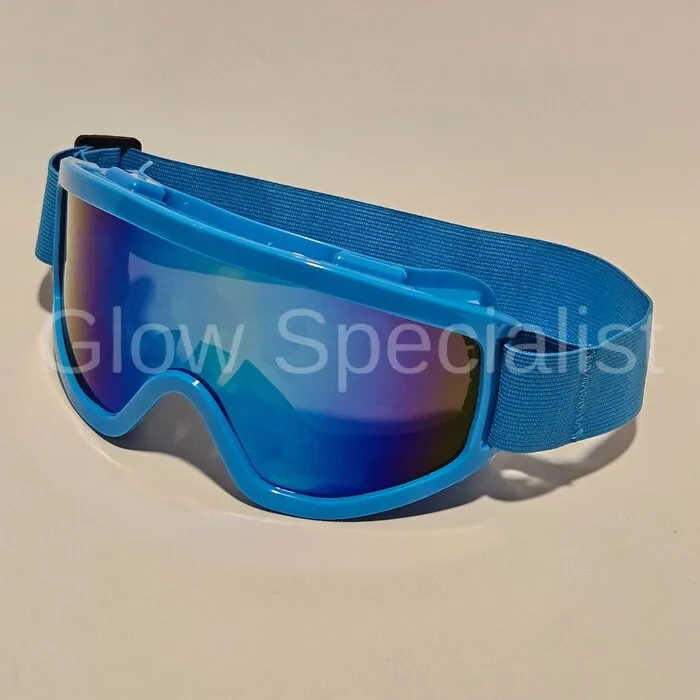 SKI GOGGLES - PARTY - UV / BLACKLIGHT - NEON BLUE