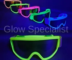 SKI GOGGLES - PARTY - UV / BLACKLIGHT - NEON YELLOW