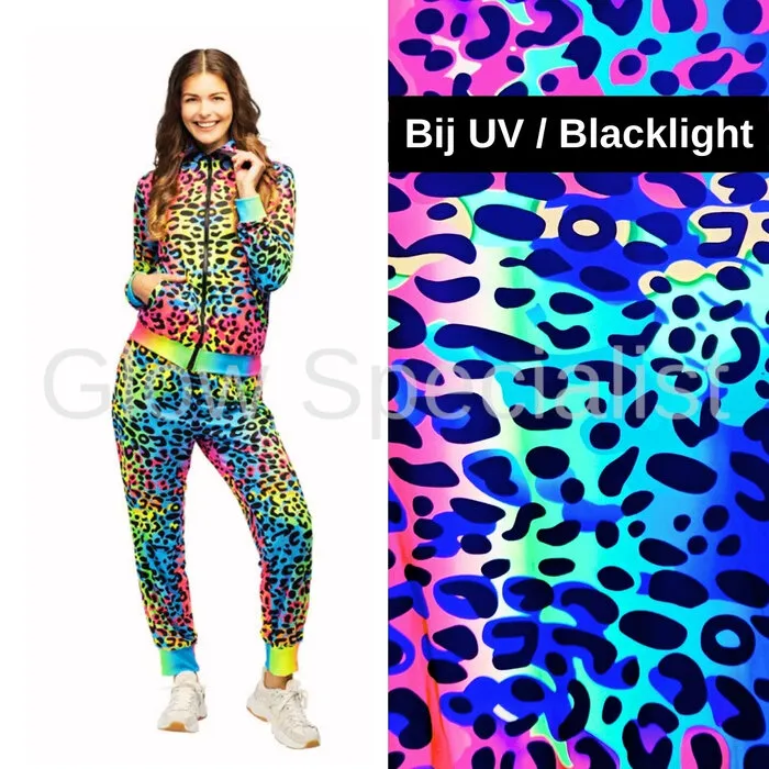 NEON TRACK SUIT LEOPARD - UV / BLACKLIGHT - LADIES - 2-PIECE