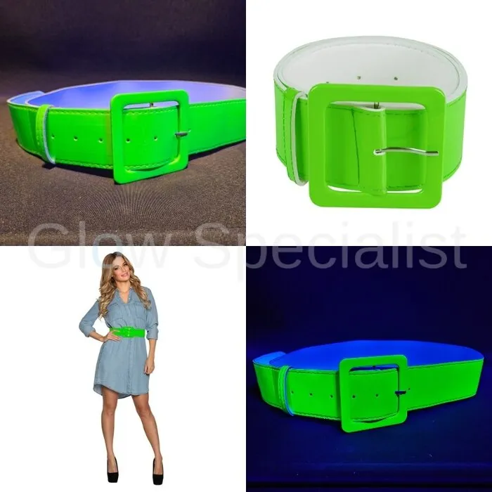 Glow Specialist NEON BELT / BELT - UV / BLACKLIGHT - 115 X 5.5 CM - PINK - GREEN