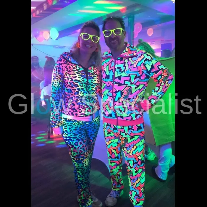 NEON TRACK SUIT LEOPARD - UV / BLACKLIGHT - LADIES - 2-PIECE