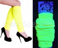 NEON LEG WARMERS - UV / BLACKLIGHT - 55 CM - YELLOW