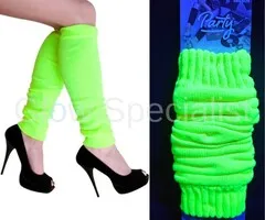 NEON LEG WARMERS - UV / BLACKLIGHT - 55 CM - GREEN