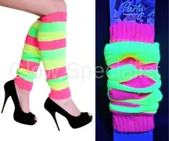 NEON LEG WARMERS - UV / BLACKLIGHT - 55 CM - MULTICOLOR