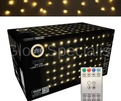 CURTAIN LIGHTING - 240 LEDS - 6 M - WARM WHITE - IP44 - REMOTE CONTROL