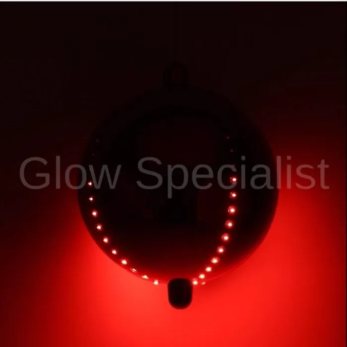 LARGE CHRISTMAS BALL WITH LED - 15 CM - TIMER - RED