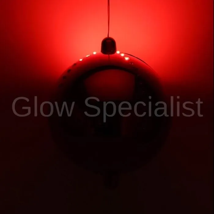 GROTE KERSTBAL MET LED - 15 CM - TIMER - ROOD