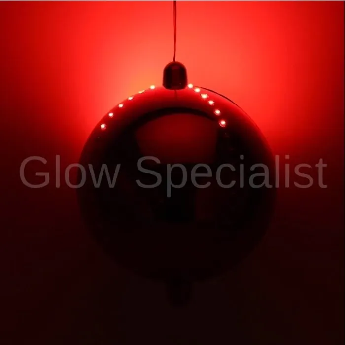 GROTE KERSTBAL MET LED - 15 CM - TIMER - ROOD