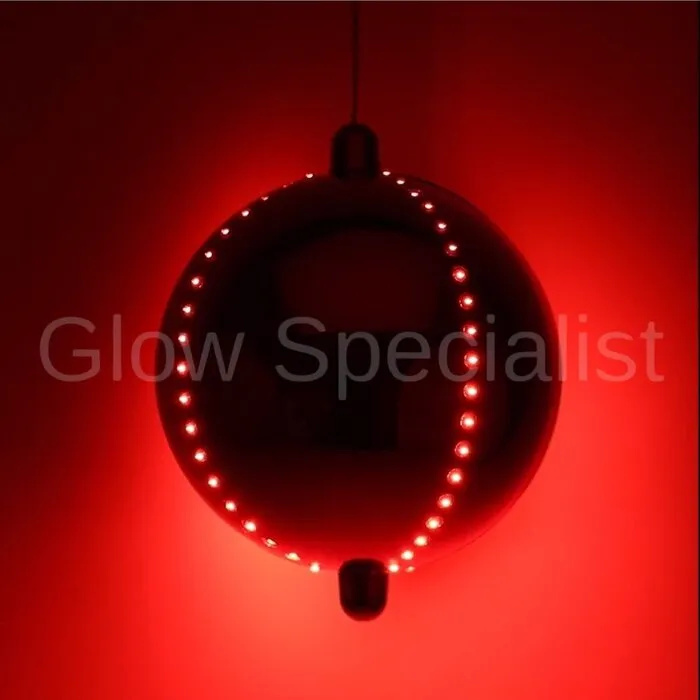GROTE KERSTBAL MET LED - 15 CM - TIMER - ROOD
