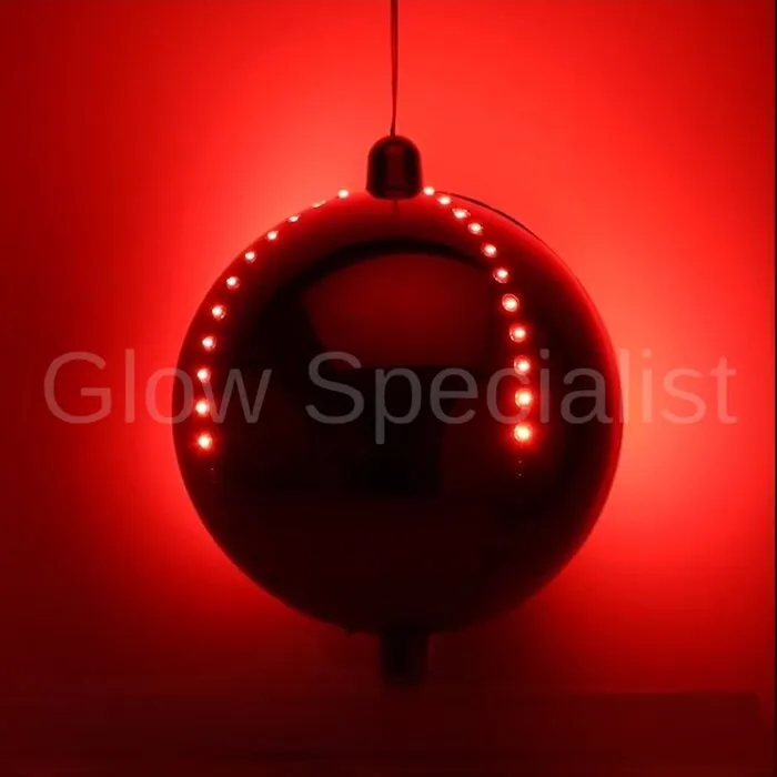 GROTE KERSTBAL MET LED - 15 CM - TIMER - ROOD