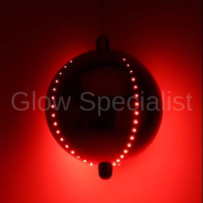 LARGE CHRISTMAS BALL WITH LED - 15 CM - TIMER - RED