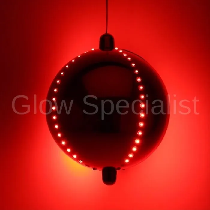 GROTE KERSTBAL MET LED - 15 CM - TIMER - ROOD