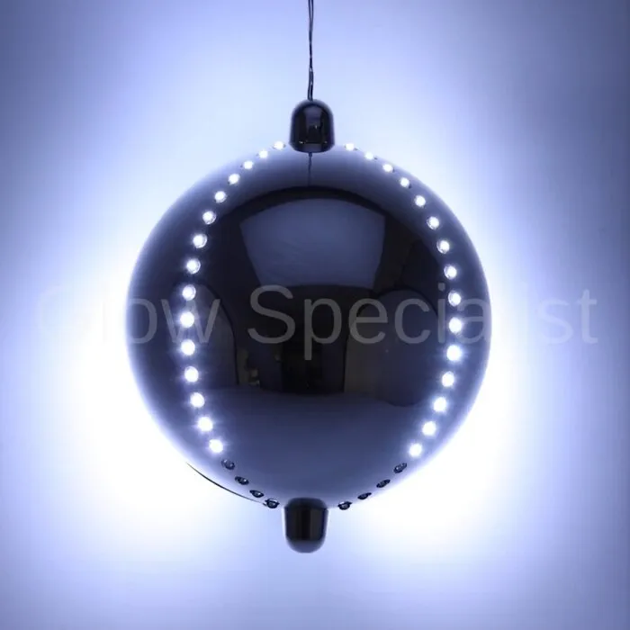 GROTE KERSTBAL MET LED - 15 CM - TIMER - ZILVER