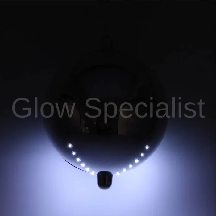 GROTE KERSTBAL MET LED - 15 CM - TIMER - ZILVER