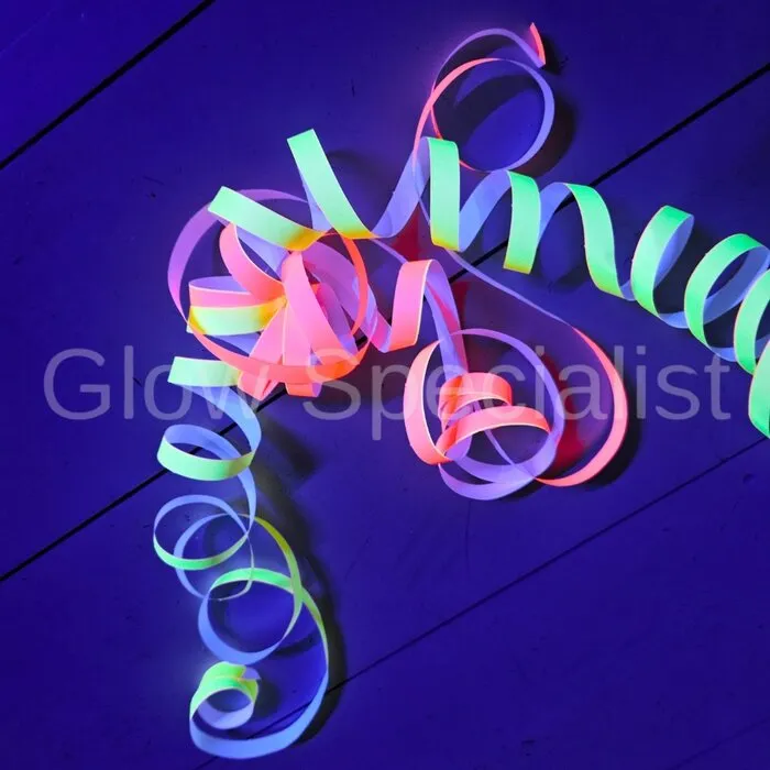NEON  SERPENTINES - UV / BLACKLIGHT - PAPIER - 3 ROLLEN