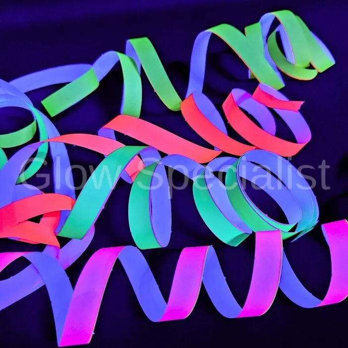 NEON  SERPENTINES - UV / BLACKLIGHT - PAPIER - 3 ROLLEN
