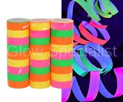 NEON  SERPENTINES - UV / BLACKLIGHT - PAPIER - 3 ROLLEN