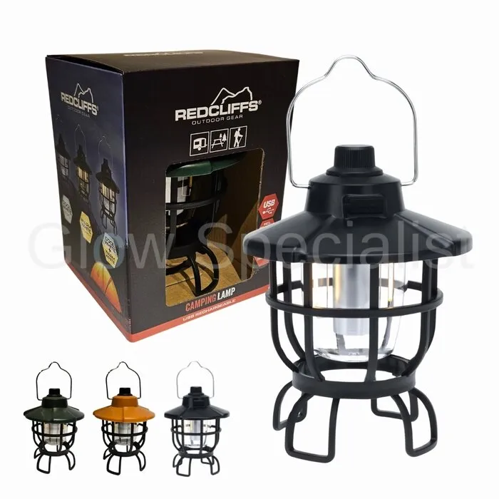 CAMPING LAMP - LED - RECHARGEABLE - DIMMABLE - BLACK, BROWN OR GREEN