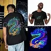 DRAGON - BLACKLIGHT T-SHIRT - BLACK WITH NEON PRINTS