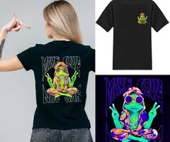 MAKE LOVE - BLACKLIGHT T-SHIRT - BLACK WITH NEON PRINTS