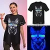 DJ CAT - BLACKLIGHT T-SHIRT - ZWART MET NEON PRINT