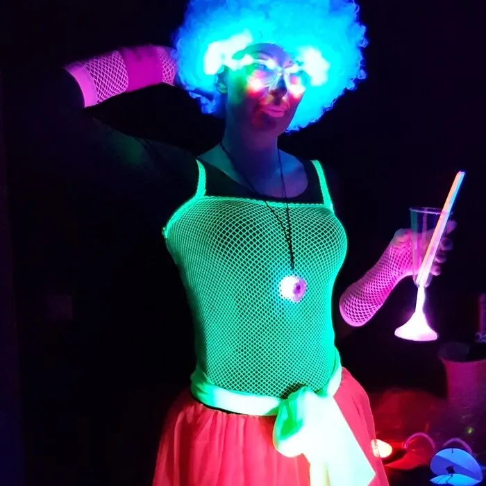 UV / BLACKLIGHT NEON LADY NET SINGLET