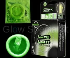 GLOW IN THE DARK CONDOM - LOVE LIGHT - 3 PCS