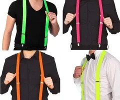 Glow Specialist UV / BLACKLIGHT NEON BRETELS - GEEL, GROEN, ROZE OF ORANJE