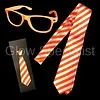 Glow Specialist SET WITH ORANGE TIE AND ORANGE GLASSES - NEON - UV
